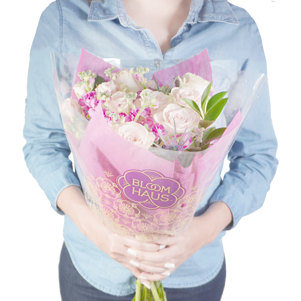 slide 2 of 2, Bloom Haus Classic Rose Bouquet - Pink, 15 ct