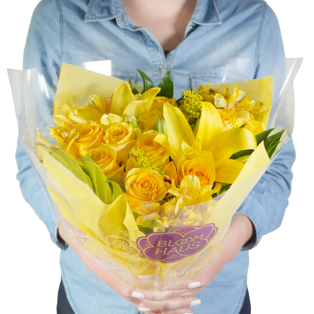 slide 2 of 2, BLOOM HAUS Bloom Haus 12 Plus Rose Bouquet - Yellow, 12 ct