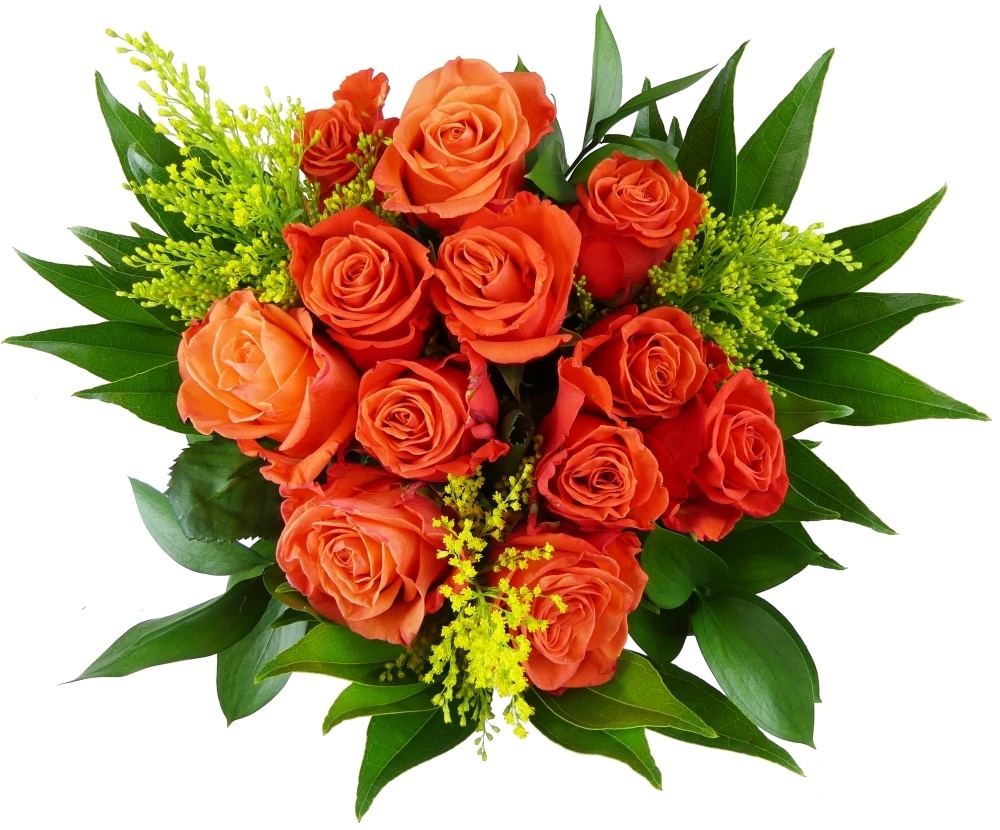 slide 1 of 1, Bloom Haus 12 Plus Rose Bouquet - Orange, 18 x 19 stems