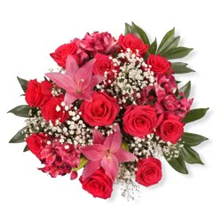 Bloom Haus Hot Pink Beautiful Rose Fresh Flower Bouquet, 18 - 19-stem