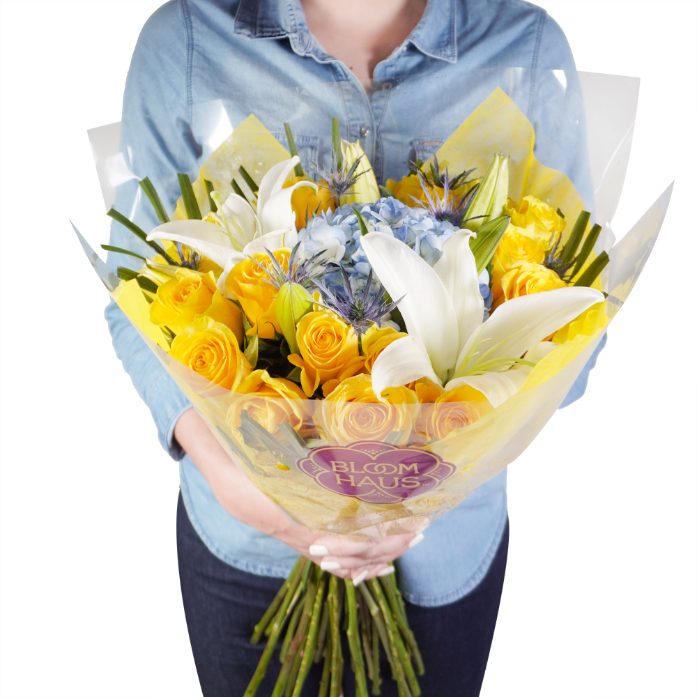 slide 2 of 2, Bloom Haus 18 Plus Rose Bouquet - Yellow, 26 x 27 stems