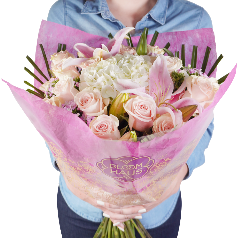 slide 2 of 2, Bloom Haus 18 Plus Rose Bouquet - Pink, 26 x 27 stems