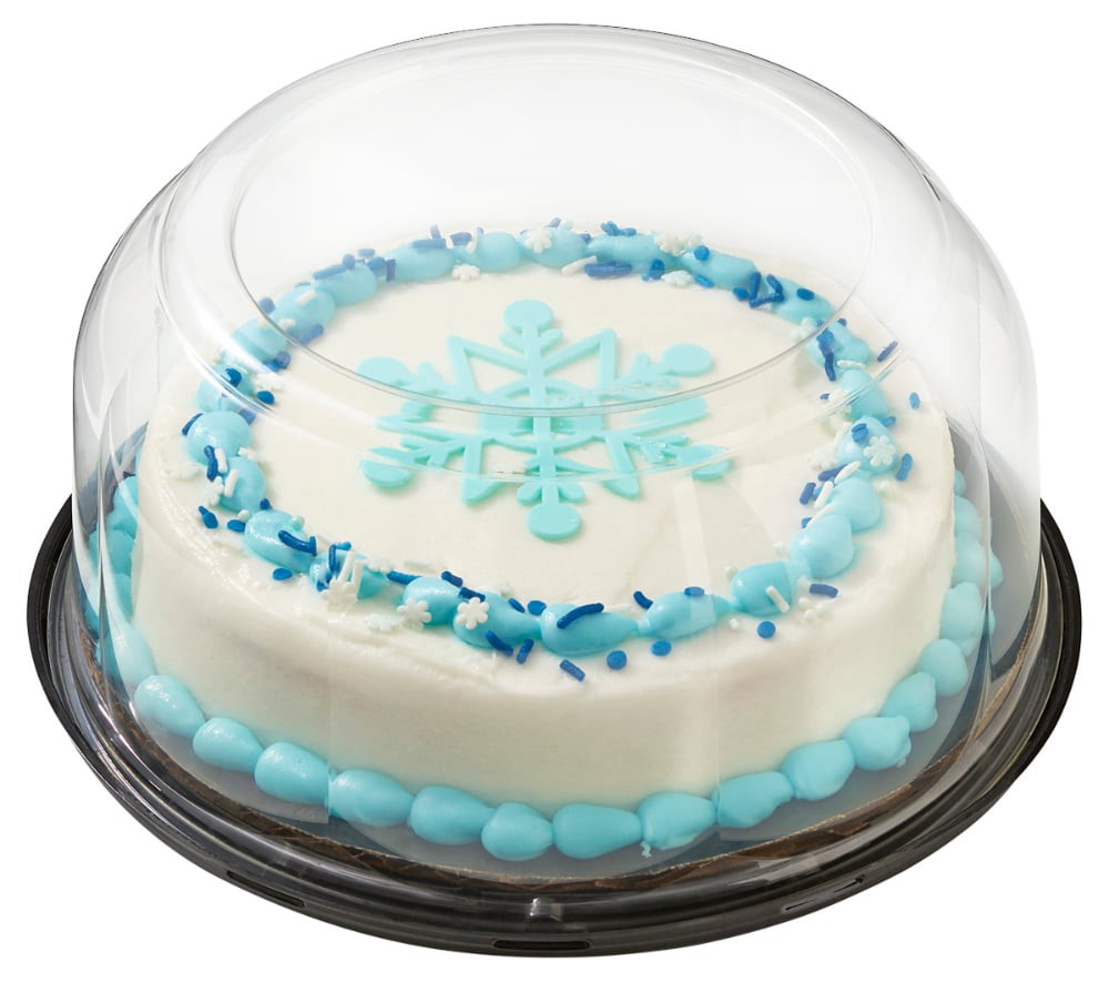 slide 3 of 3, Bakery Fresh Single Layer Iced Cake - Winter White, 8 in