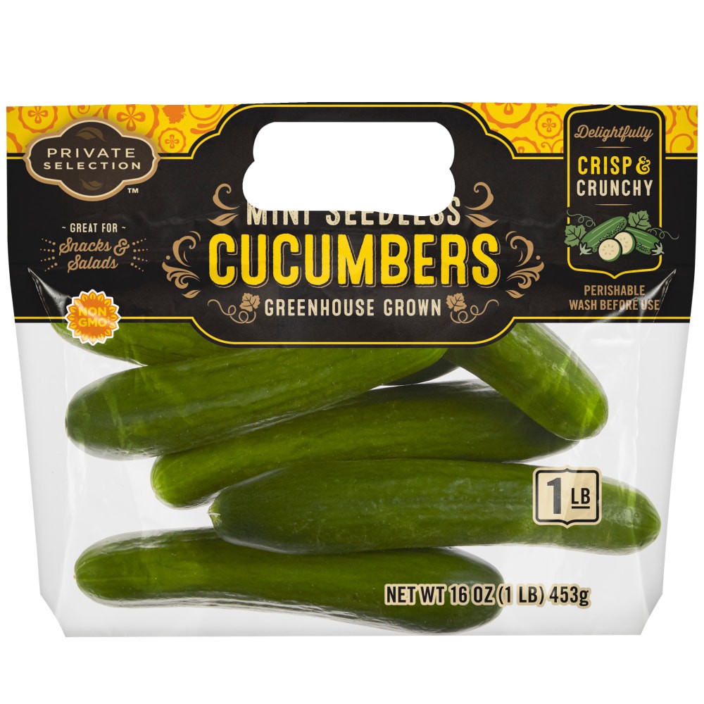 slide 2 of 2, Private Selection Mini Seedless Cucumbers, 1 lb