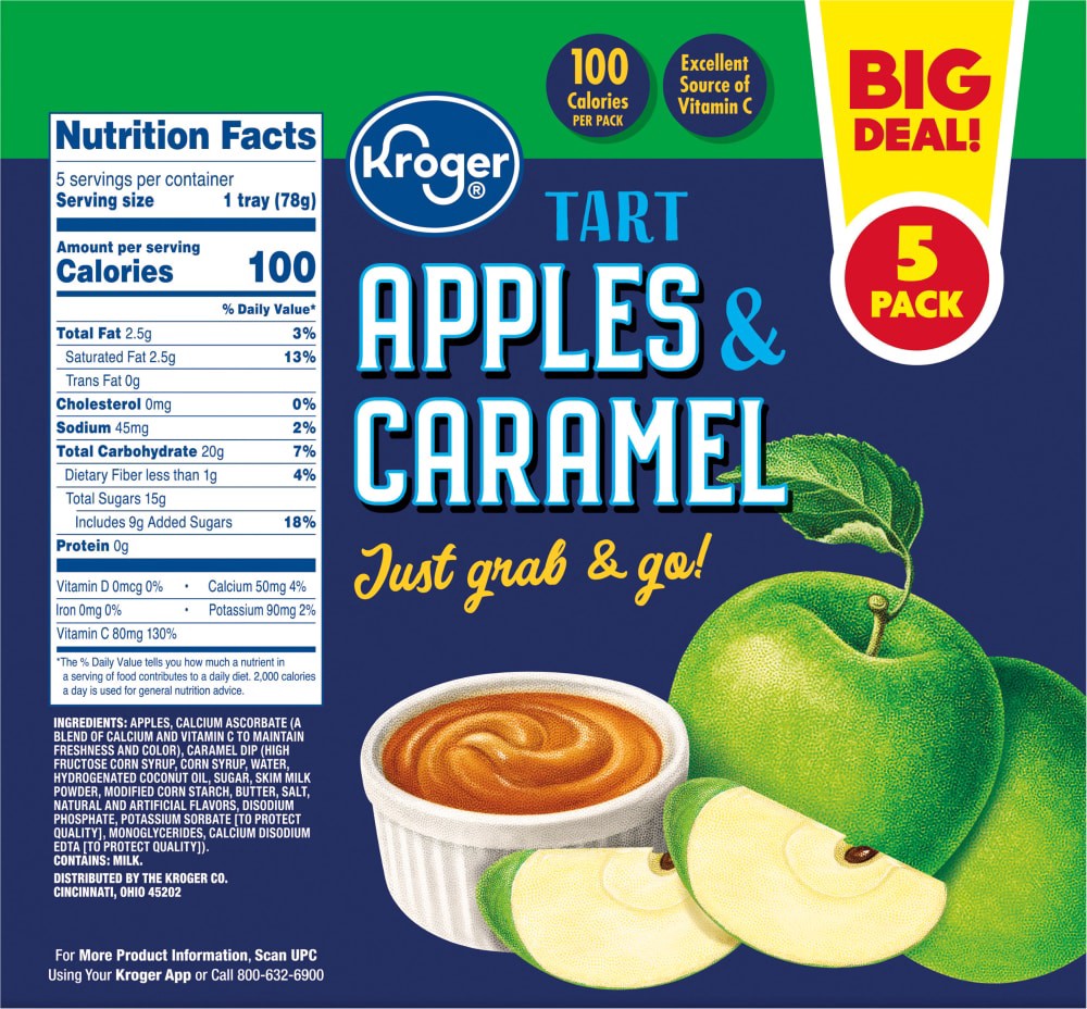 Kroger Tart Apples & Caramel Snack Tray Pack 5 ct Shipt