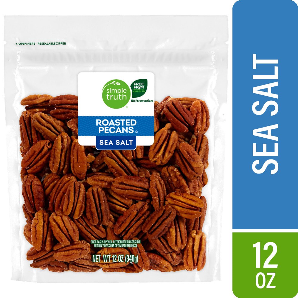 slide 2 of 4, Simple Truth Sea Salt Roasted Pecans, 12 oz