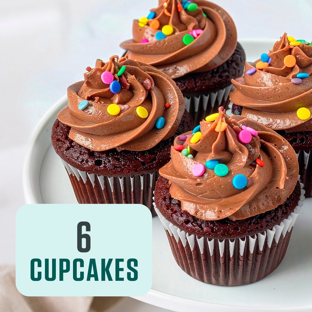 slide 4 of 4, Bakery Fresh Chocolate Cupcakes With Whipped Icing, 6 ct