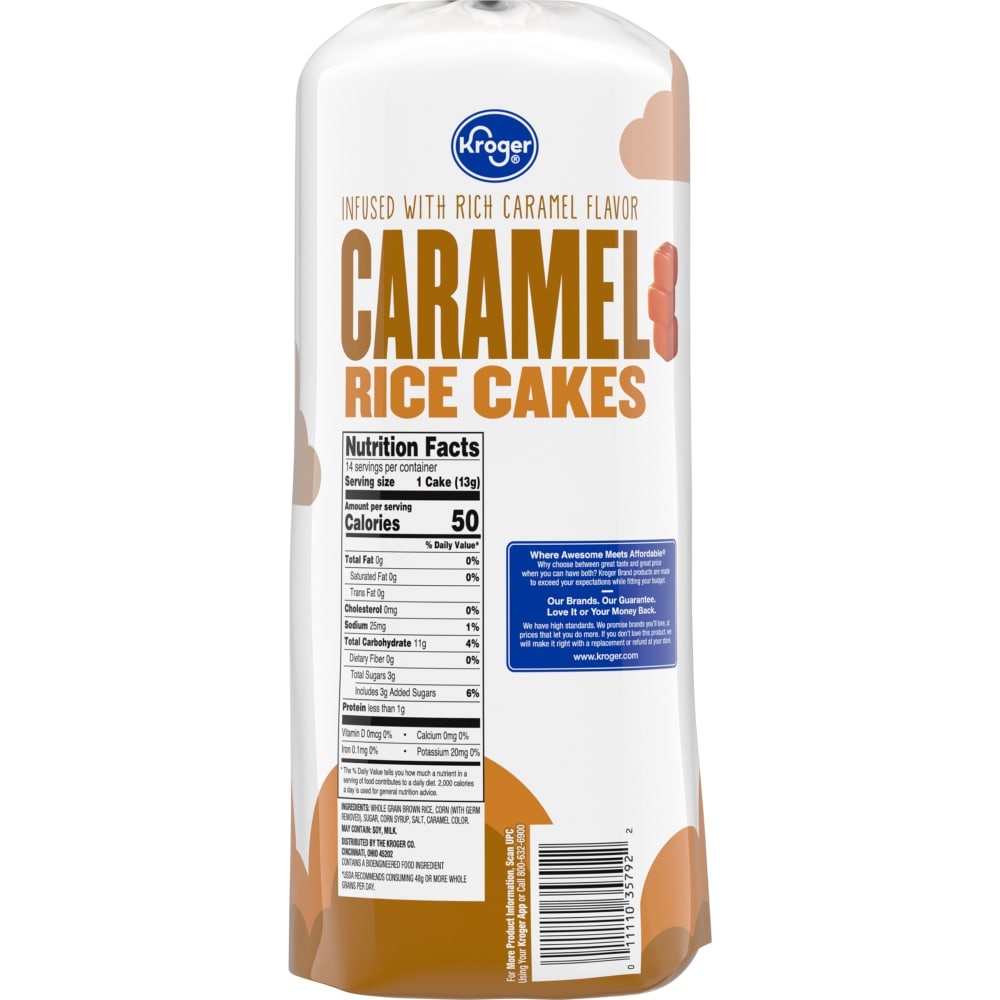 slide 2 of 5, Kroger Caramel Rice Cakes, 6.5 oz