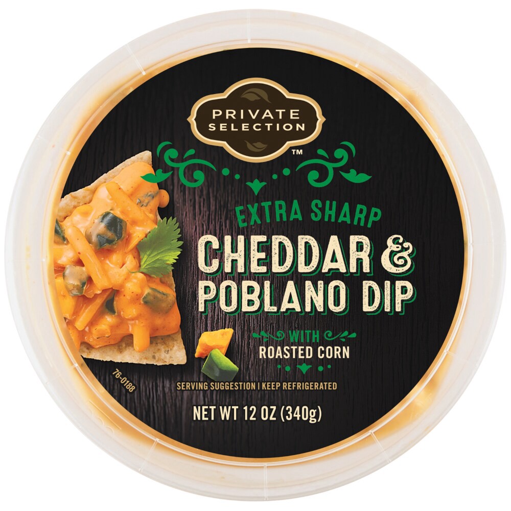 slide 3 of 4, Private Selection Cheddar And Poblano Dip, 12 oz