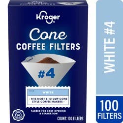 Kroger® #4 White Cone Coffee Filters, 100 ct
