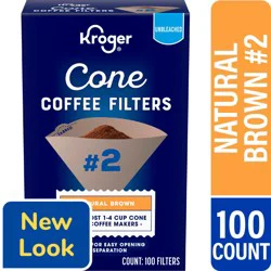 Kroger® #2 Unbleached Natural Brown Cone Coffee Filters