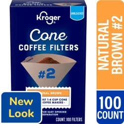 Kroger® #2 Unbleached Natural Brown Cone Coffee Filters