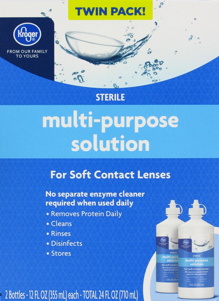 slide 4 of 4, Kroger Multi-Purpose Contact Lens Solution, 24 fl oz