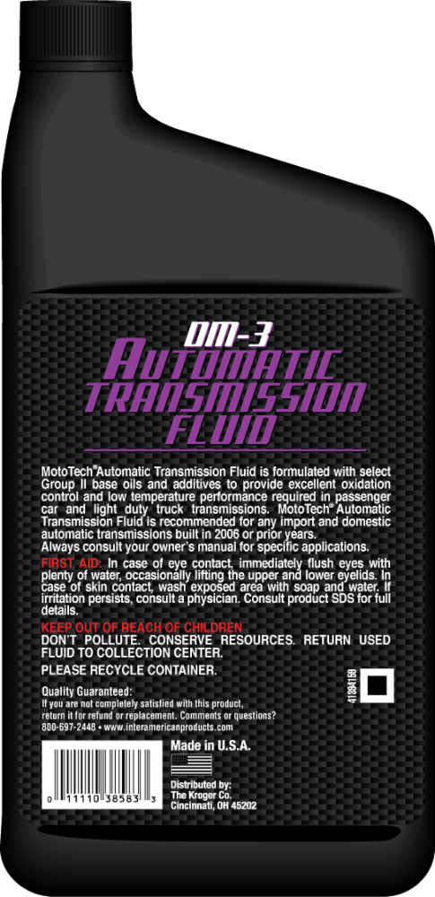 slide 2 of 2, MotoTech Moto Tech Automotive Transmission Fluid Dm-3, 1 qt