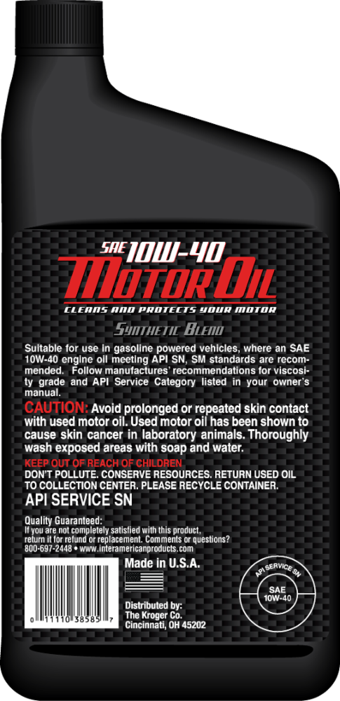 slide 2 of 2, MotoTech Superior Grade SAE 10W-40 Motor Oil, 1 qt