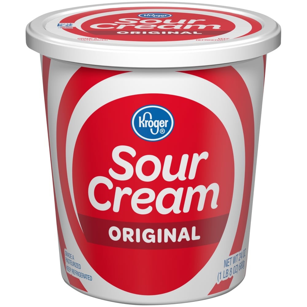 slide 1 of 4, Kroger Original Sour Cream, 24 oz
