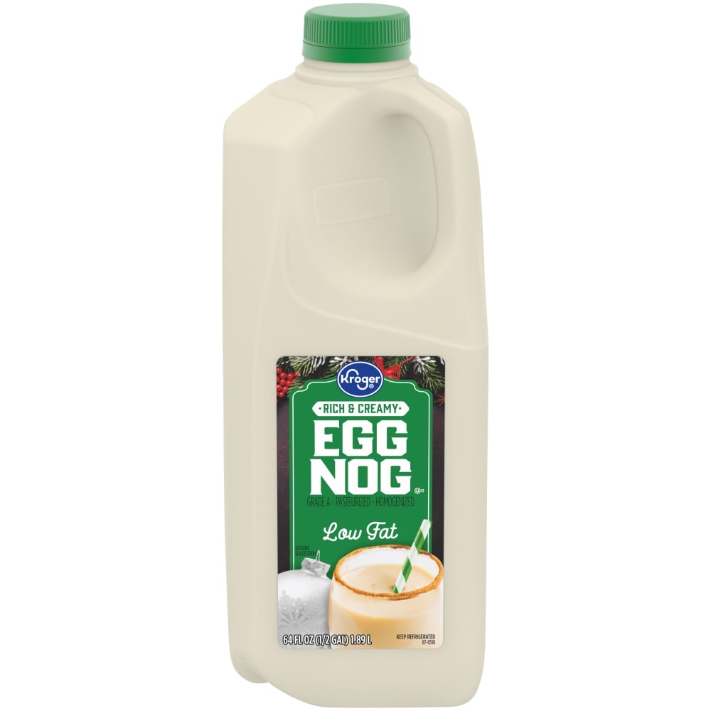 slide 1 of 3, Kroger Rich & Creamy Low Fat Eggnog, 1/2 gal