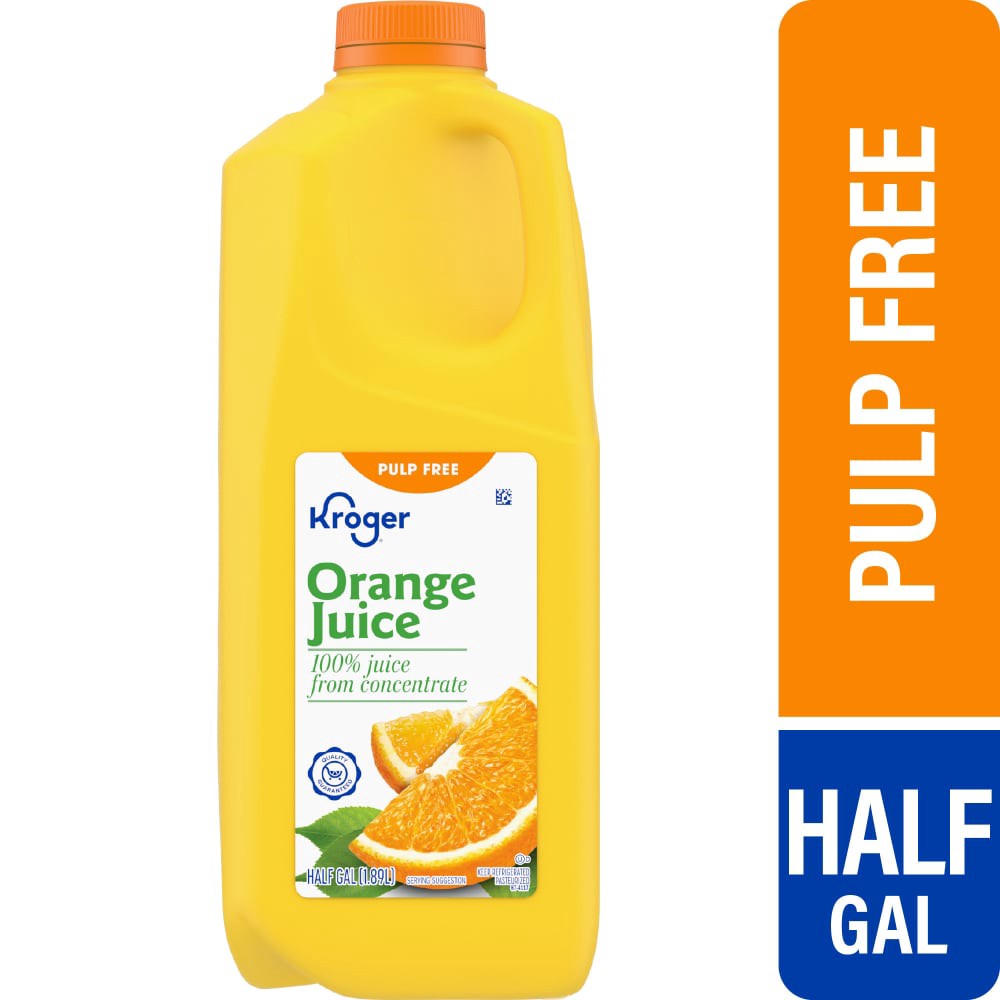 slide 4 of 4, Kroger Orange Juice- 1/2 gal, 1/2 gal