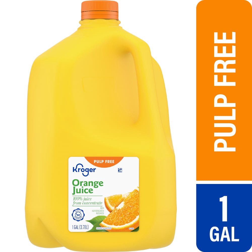 slide 3 of 5, Kroger Original 100% Orange Juice From Concentrate, 1 gal