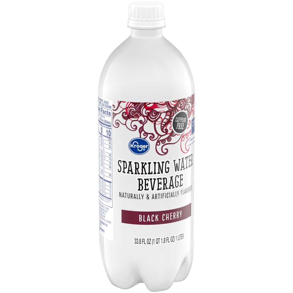 slide 3 of 4, Kroger® Black Cherry Flavored Sparkling Bottled Water, 1 liter