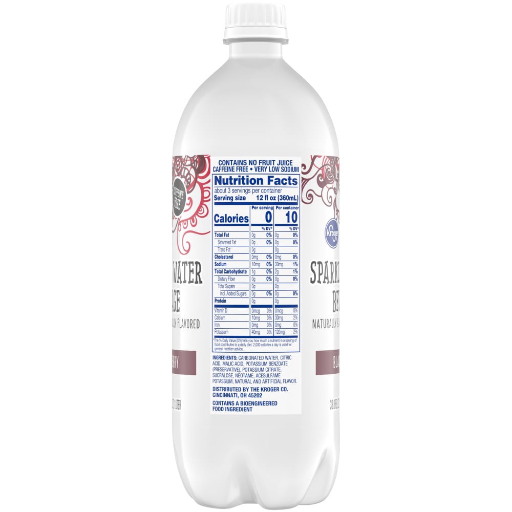 slide 2 of 4, Kroger® Black Cherry Flavored Sparkling Bottled Water, 1 liter