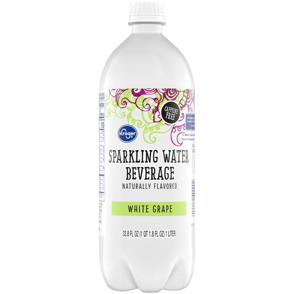 slide 3 of 3, Kroger White Grape Sparkling Water, 33.8 fl oz
