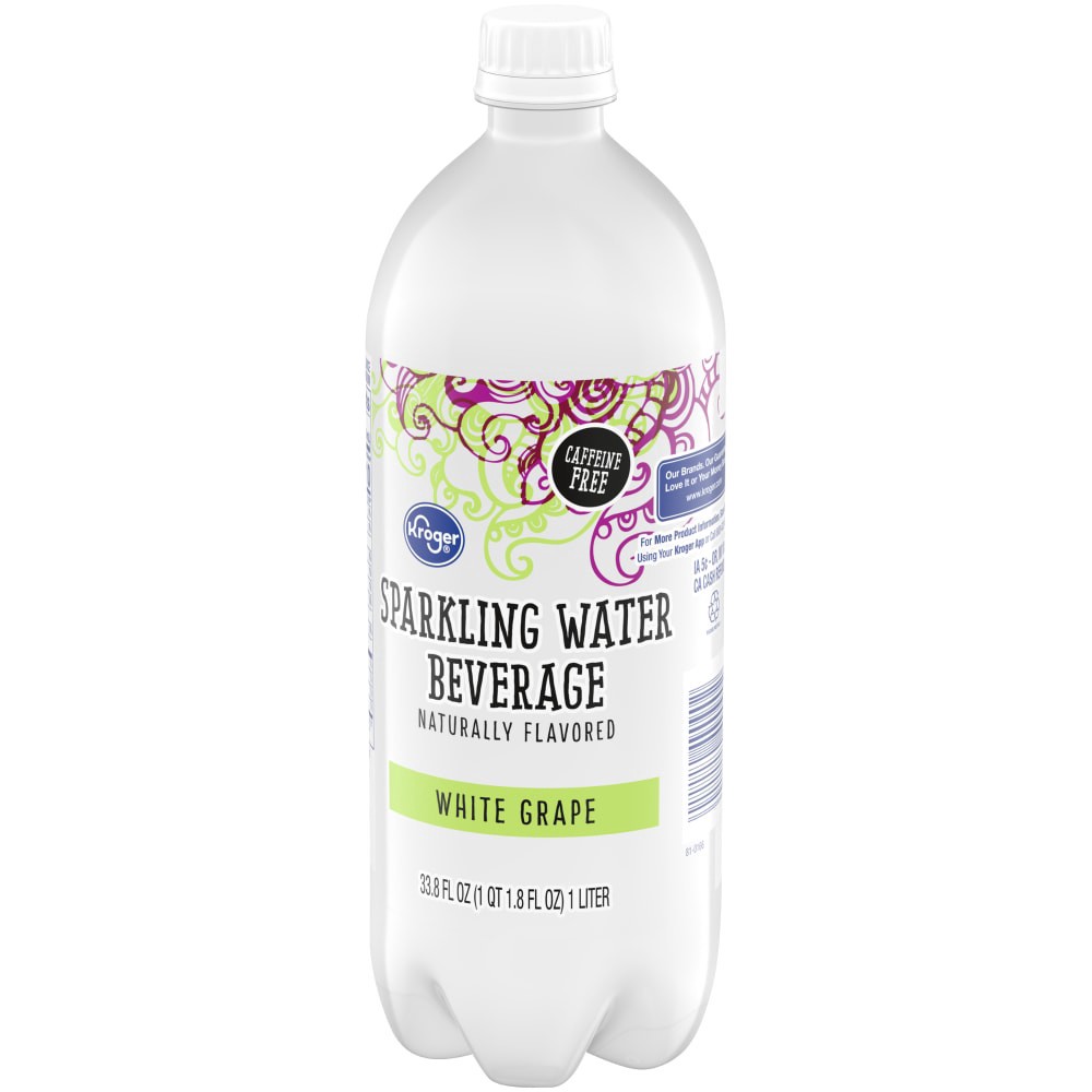 slide 2 of 3, Kroger White Grape Sparkling Water, 33.8 fl oz