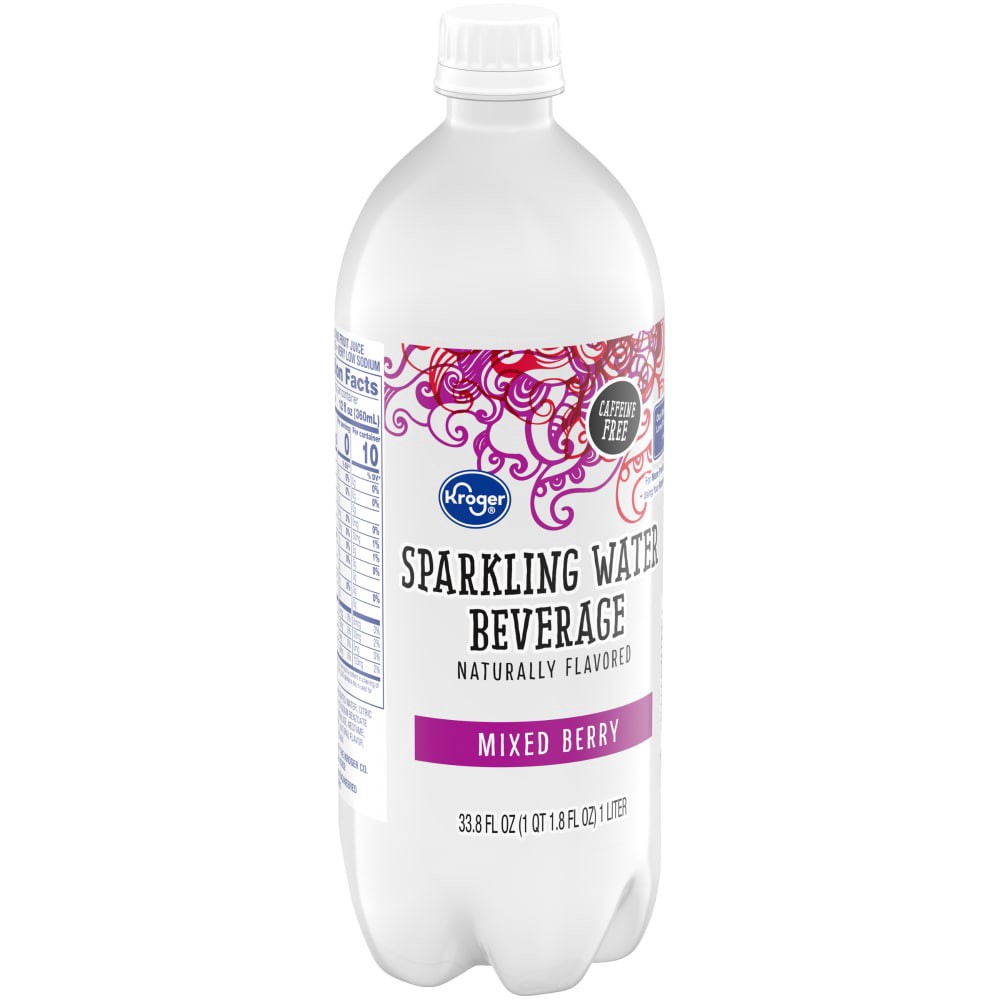 slide 4 of 4, Kroger® Mixed Berry Flavored Sparkling Bottled Water, 1 liter