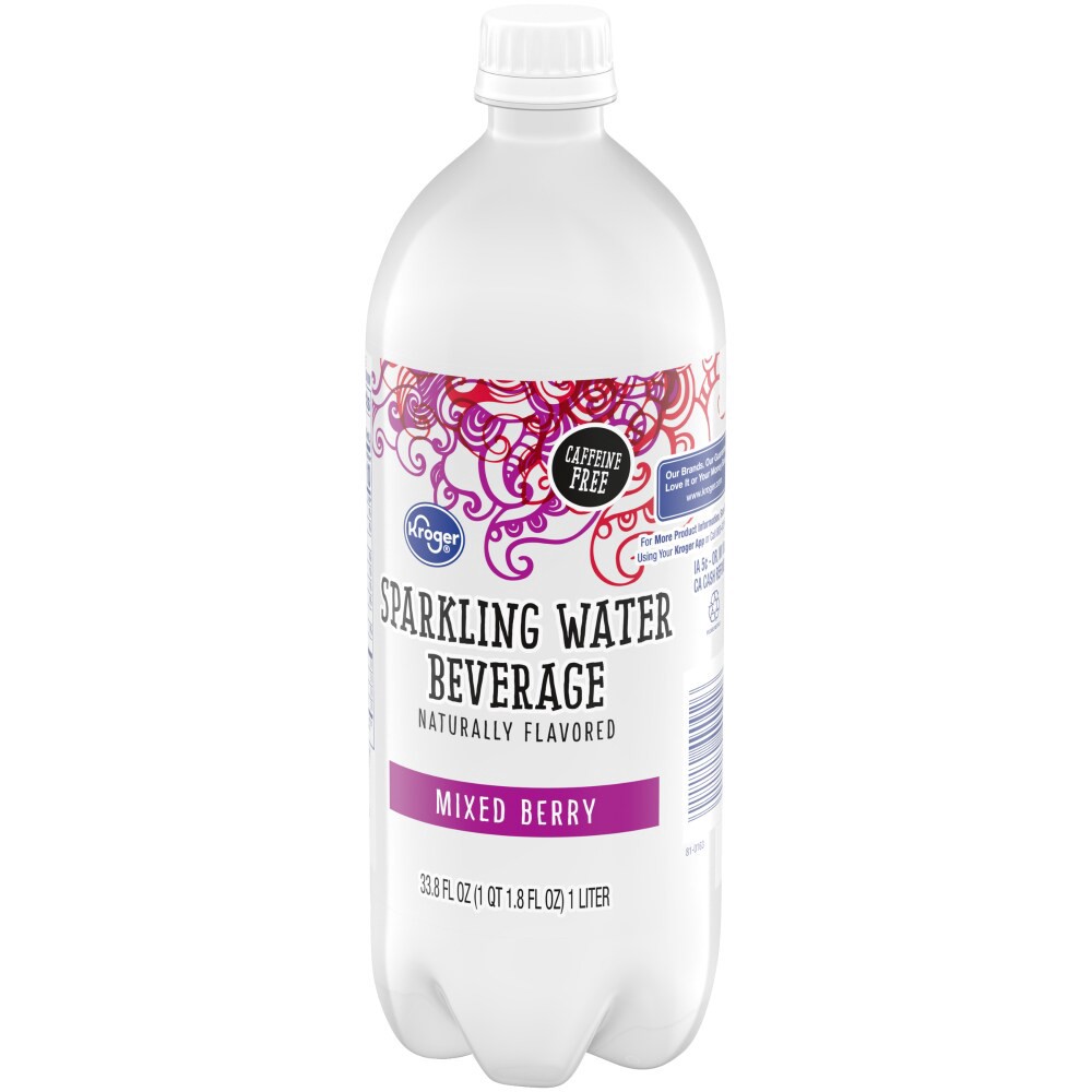 slide 2 of 4, Kroger® Mixed Berry Flavored Sparkling Bottled Water, 1 liter