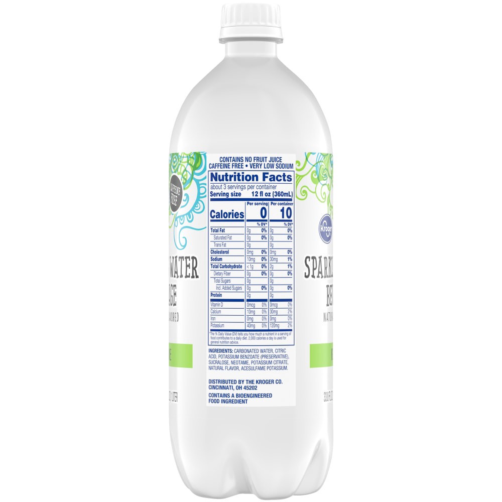 slide 3 of 4, Kroger® Key Lime Flavored Sparkling Bottled Water, 1 liter