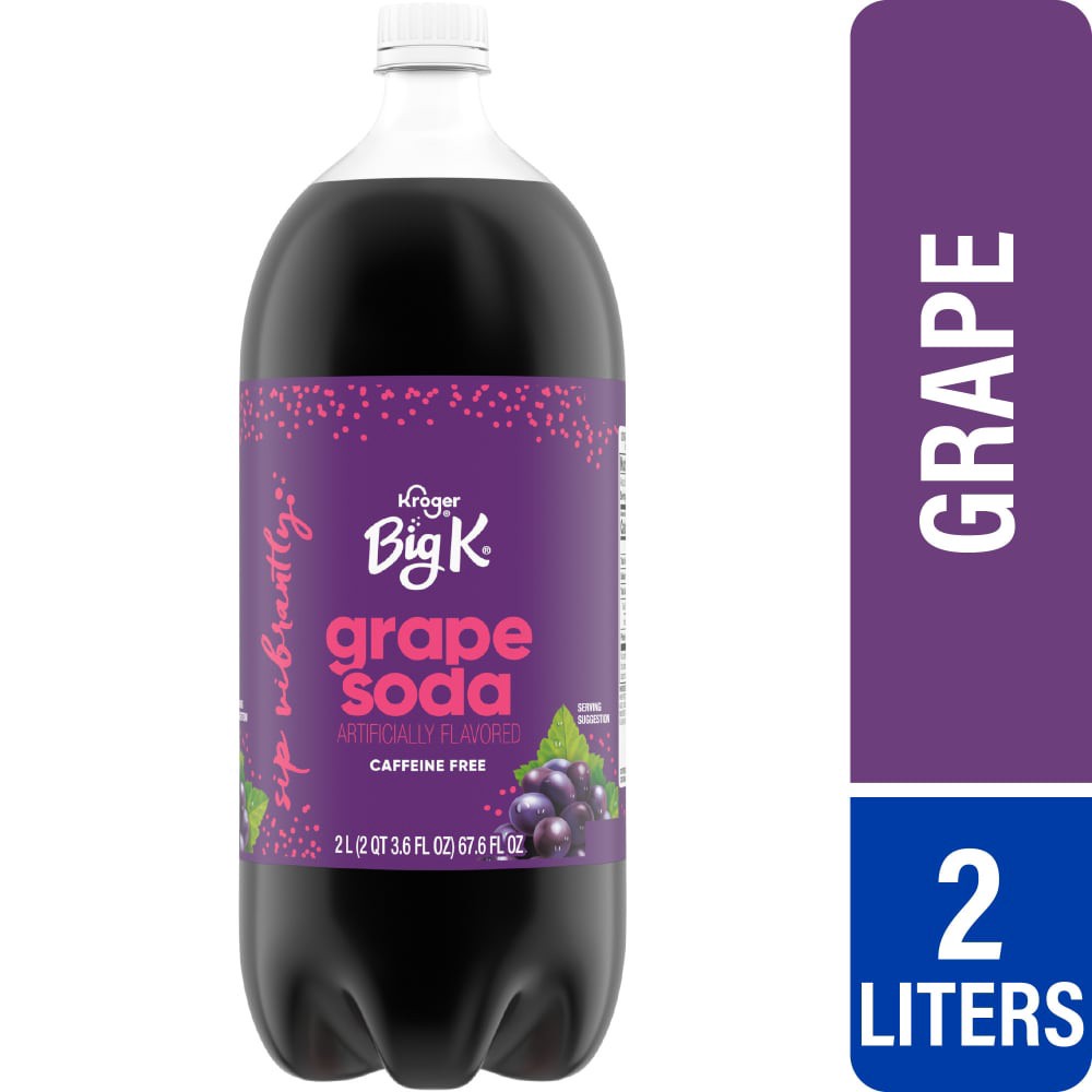 slide 1 of 1, Big K Grape Soda - 2 liter, 2 liter
