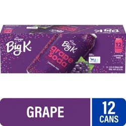 Big K Caffeine Free Grape Soda - 12 ct; 12 fl oz