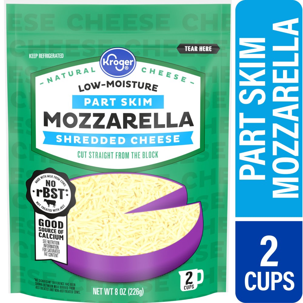 slide 1 of 1, Kroger® Mozzarella Shredded Cheese, 8 oz, 8 oz