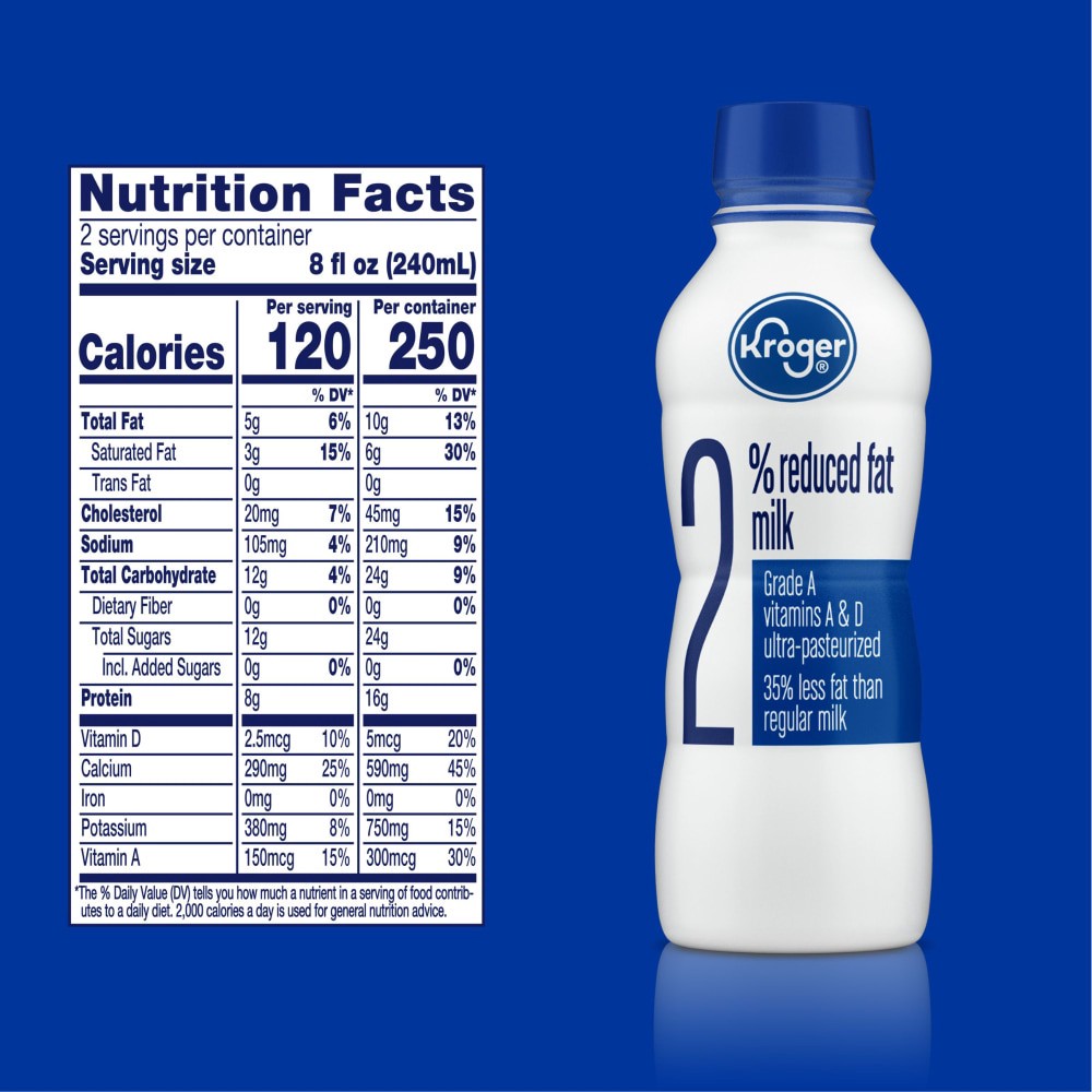 slide 2 of 4, Kroger2% Reduced Fat Milk, 1 pint