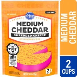Kroger® Medium Cheddar Shredded Cheese, 8 oz