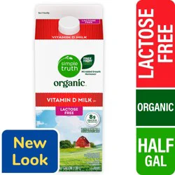 Simple Truth Organic® Lactose Free Vitamin D Whole Milk Half Gallon, 0.5 gal