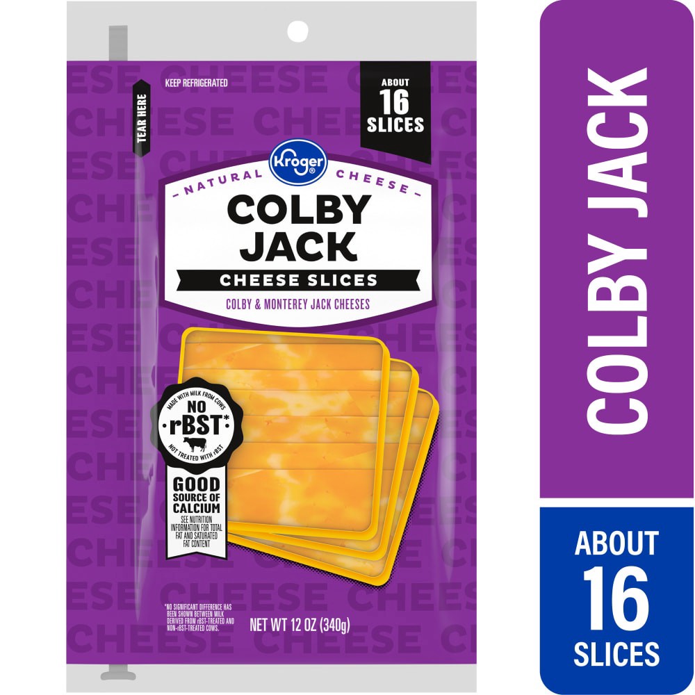 slide 3 of 4, Kroger Colby Jack Cheese Slices, 16 ct; 12 oz