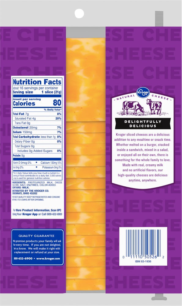 slide 3 of 3, Kroger Colby Jack Cheese Slices, 16 ct; 12 oz