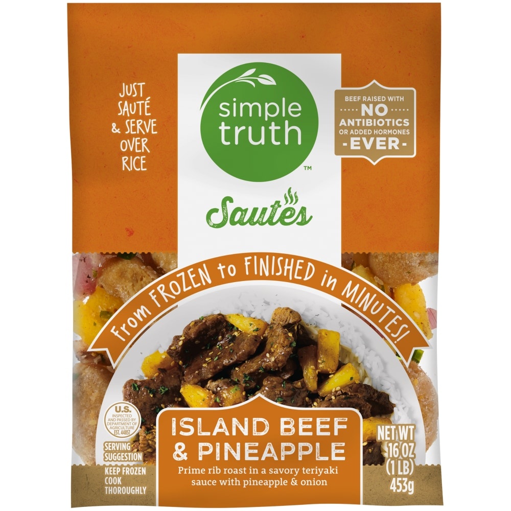 slide 1 of 1, Simple Truth Island Beef & Pineapple Frozen Meal, 16 oz