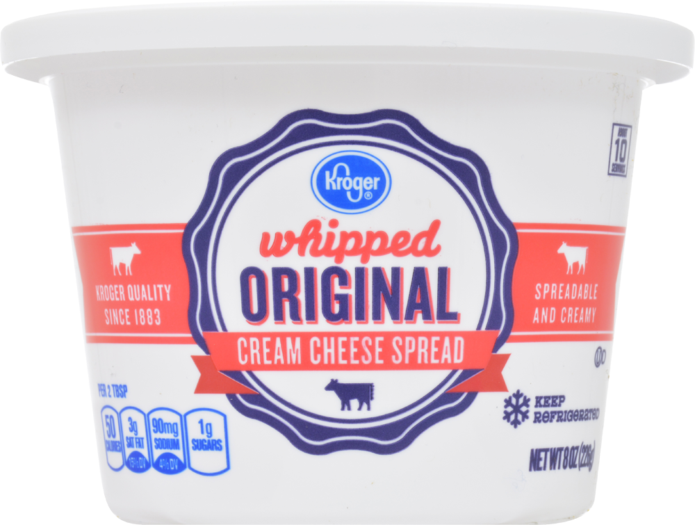slide 2 of 3, Kroger Original Whipped Cream Cheese Spread, 8 oz