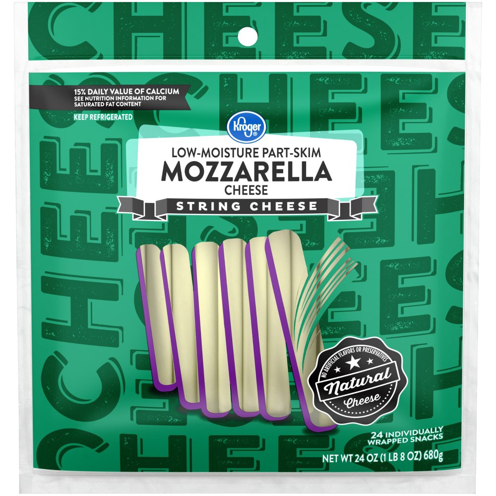 slide 2 of 4, Kroger Mozzarella String Cheese, 24 ct; 1 oz