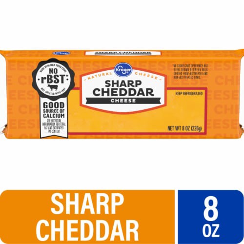 slide 1 of 4, Kroger® Sharp Cheddar Block Cheese, 8 oz