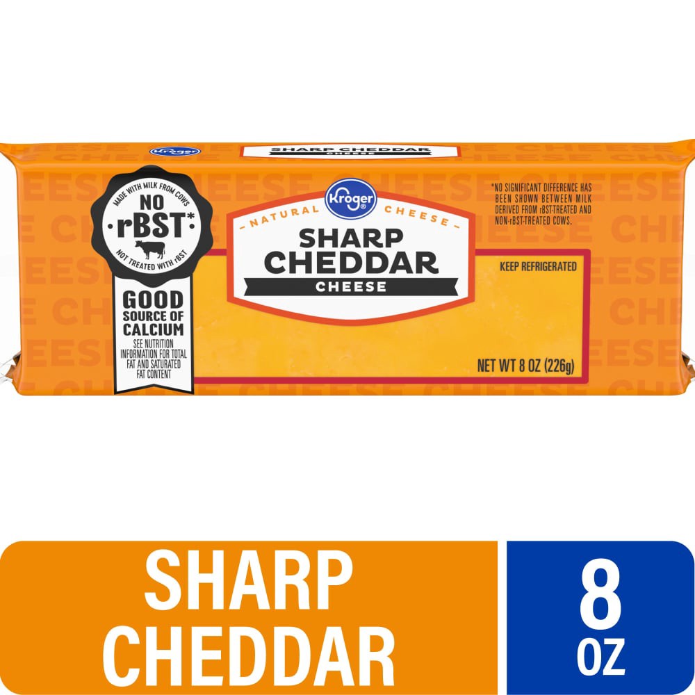 slide 1 of 4, Kroger® Sharp Cheddar Block Cheese, 8 oz