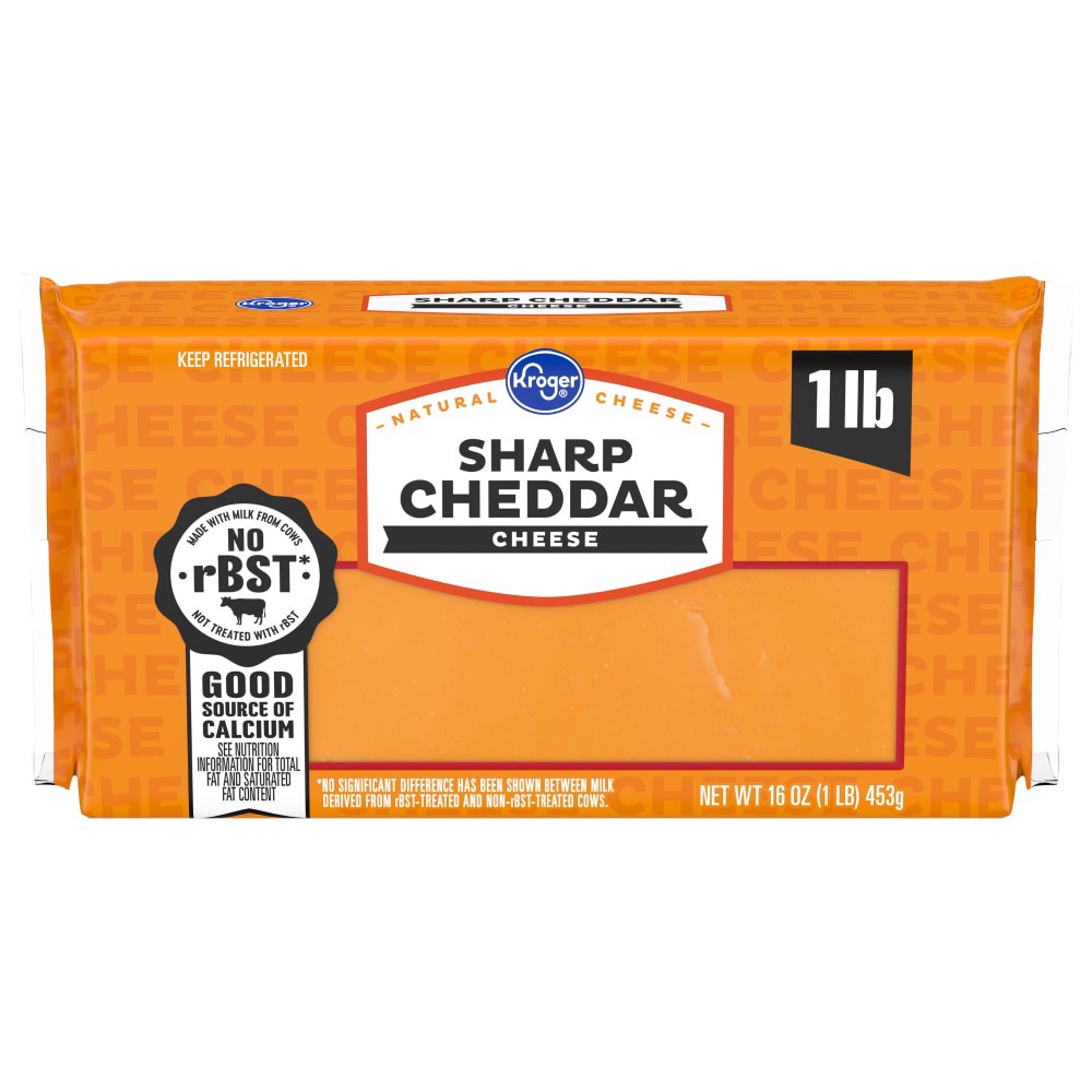 slide 2 of 2, Kroger Sharp Cheddar Cheese Bar, 16 oz