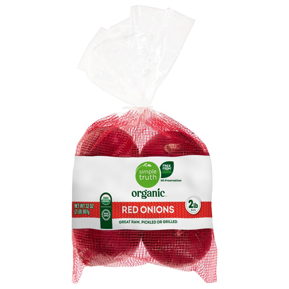 slide 3 of 3, Simple Truth Organic Red Onions Bag, 2 lb