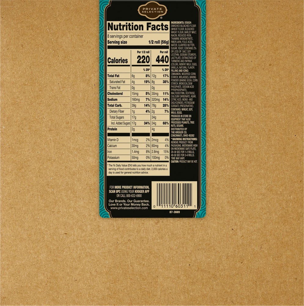 slide 2 of 4, Private Selection Cinnamon Rolls, 4 ct; 20 oz