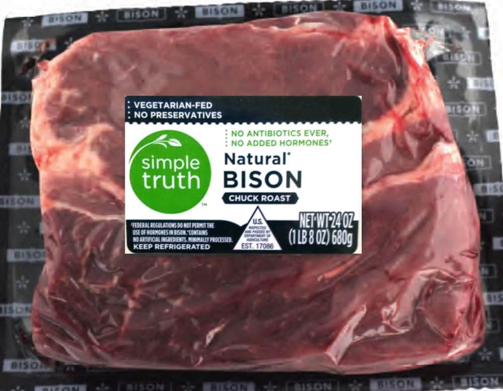slide 1 of 1, Simple Truth Natural Bison Chuck Roast, 24 oz