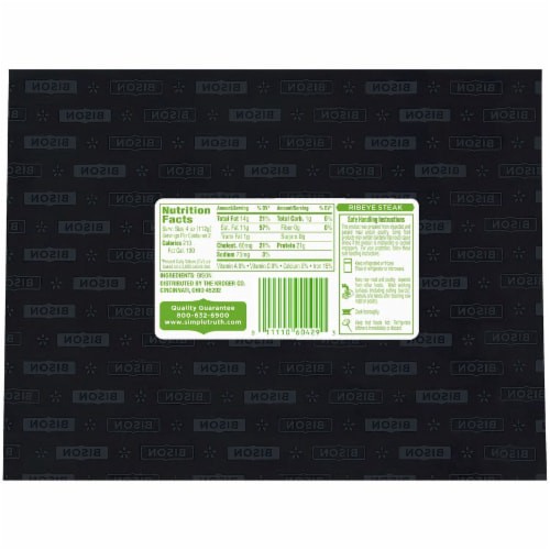 slide 3 of 3, Simple Truth Natural Bison Ribeye Steak, 8 oz