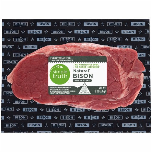 slide 3 of 3, Simple Truth Natural Bison Ribeye Steak, 8 oz