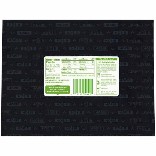 slide 3 of 3, Simple Truth Natural Bison Ribeye Steak, 8 oz